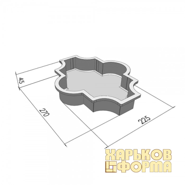 Форми для тротуарної плитки h45 Мелірія гладка