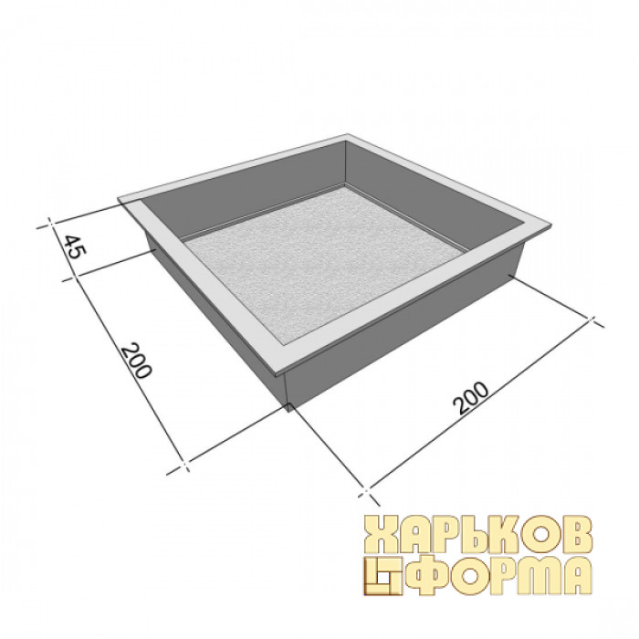 Форми  200x200 для тротуарної плитки h45 Антик №1 шагрень