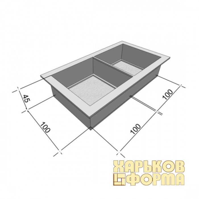 Форми  200x100 для тротуарної плитки h45 Антик №2 шагрень