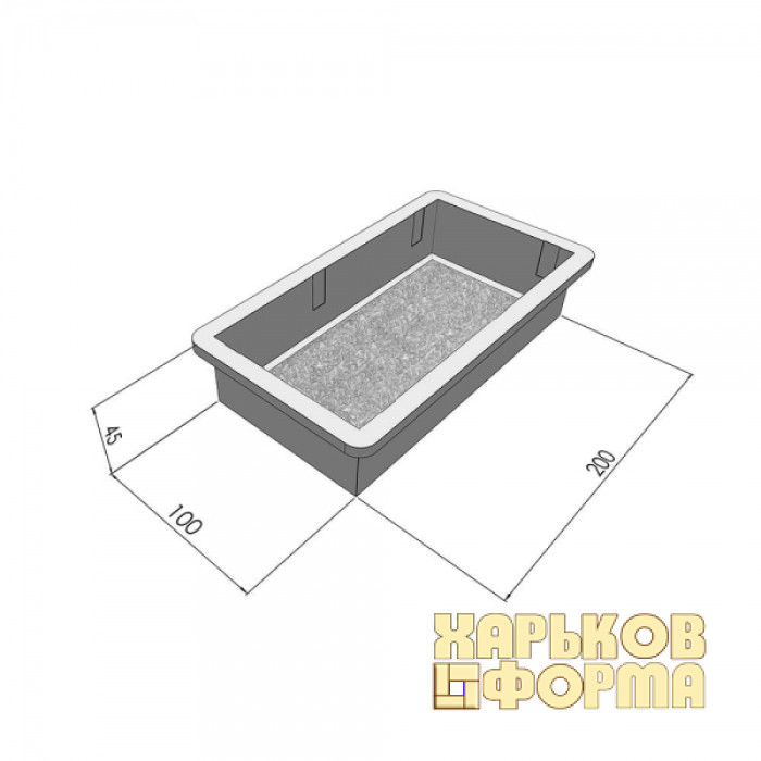 Форми  200x100 для тротуарної плитки h45 Антик №3 шагрень