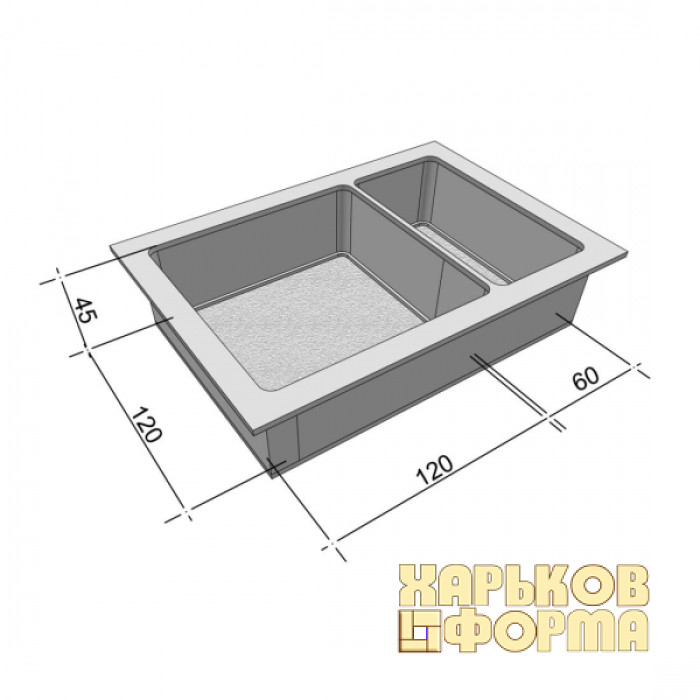 Форми для тротуарної плитки h45 Брук/Старе місто 1/3 і 2/3