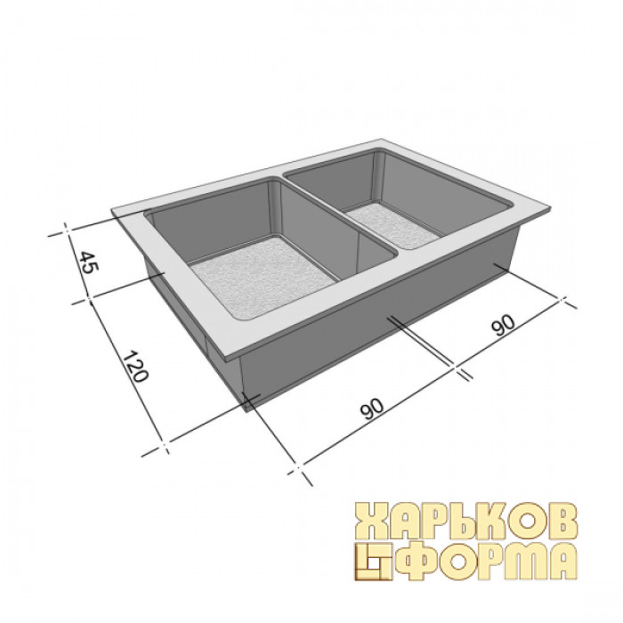 Форми для тротуарної плитки h45 Брук/Старе місто,половинка