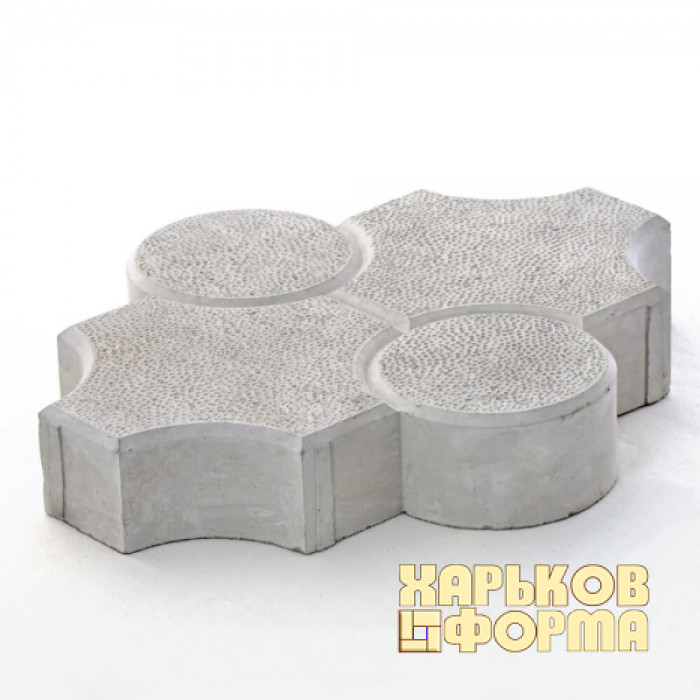 Форми для тротуарної плитки h45 Мелірія з кільцями шагрень,