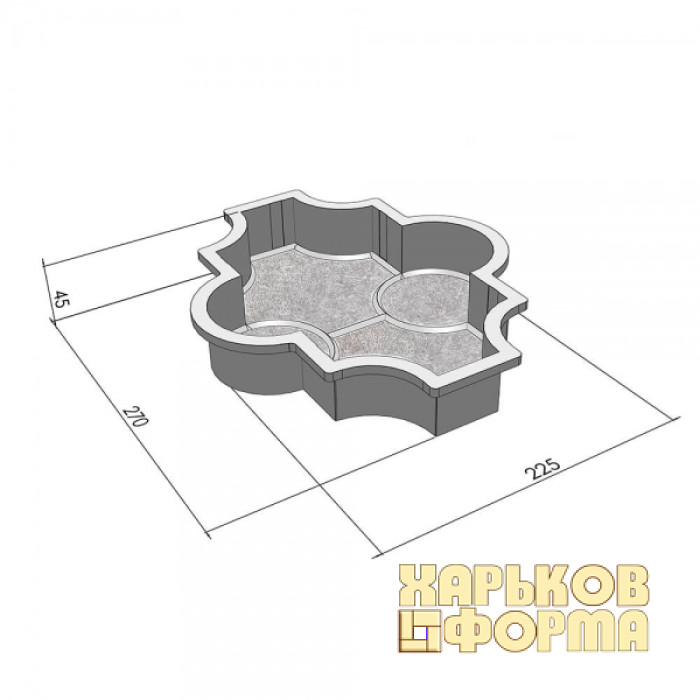 Форми для тротуарної плитки h45 Мелірія з кільцями шагрень,