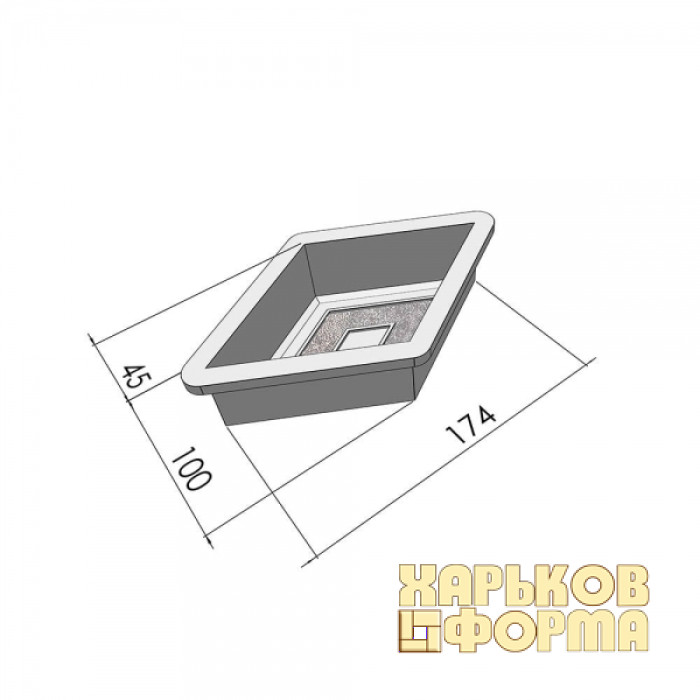 Форми для тротуарної плитки h45 Ромб малий мозаїка 100x174x45